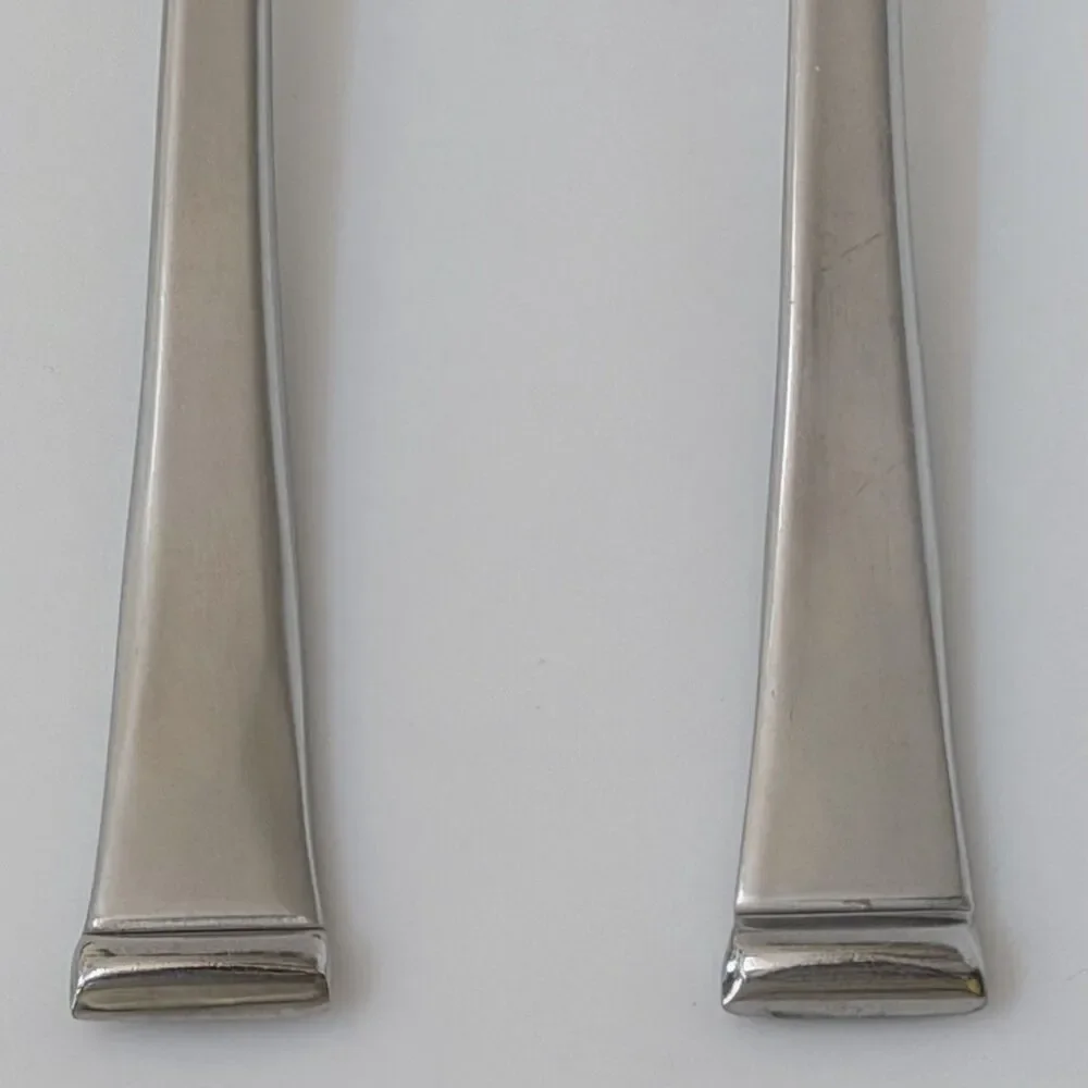2pc Cambridge Silver Soup Spoon & Fork Stainless 18/8 Frosted Glossy Tip & Bowl